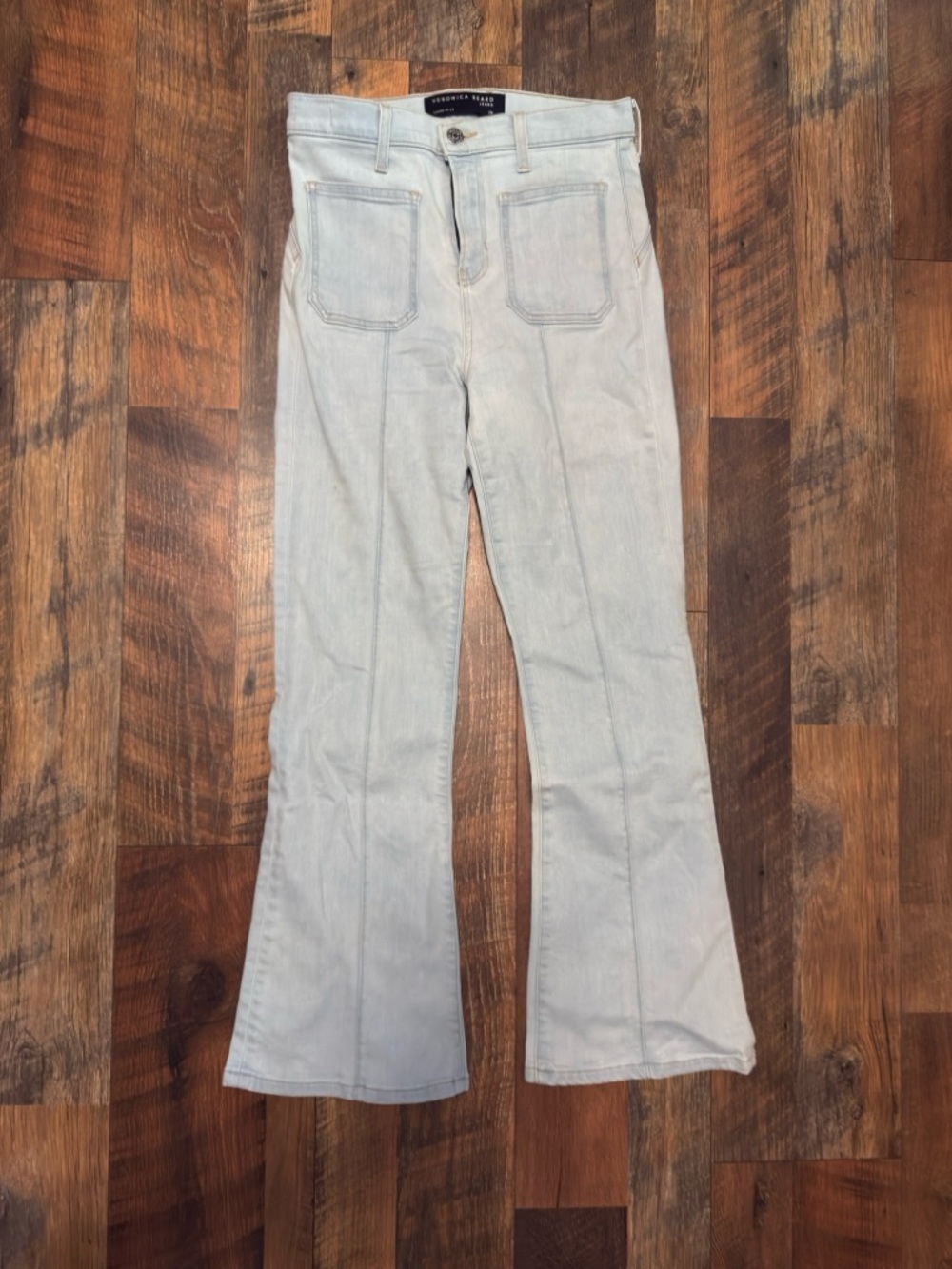 Veronica Beard Carson Ankle Flare High Rise Aspen Wash Jeans Size 25